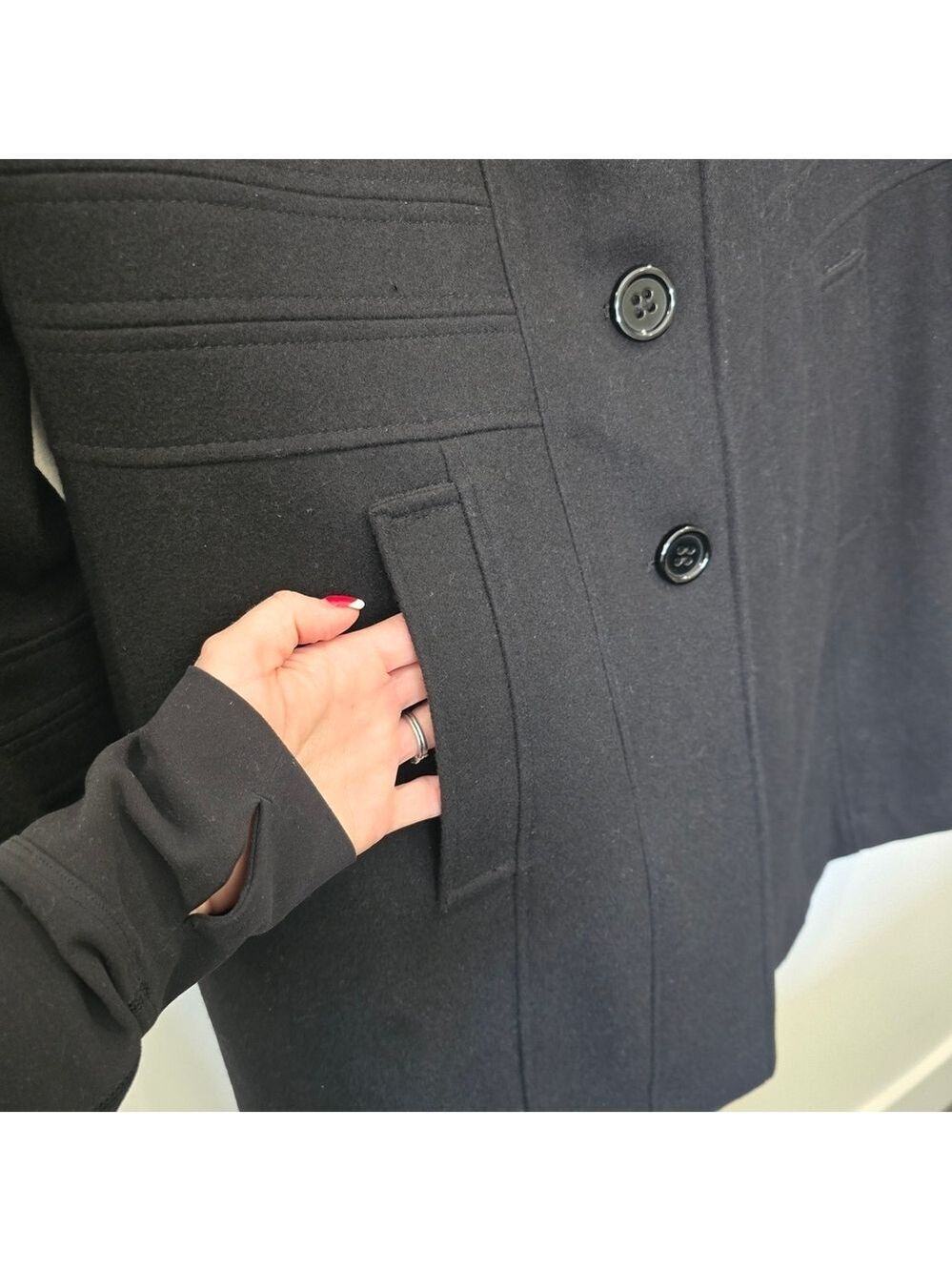 Worthington Women's Black Wool Coat Size XL - Picture 5 of 16
